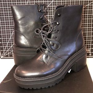 Chucky platform vegan leather heeled bootie